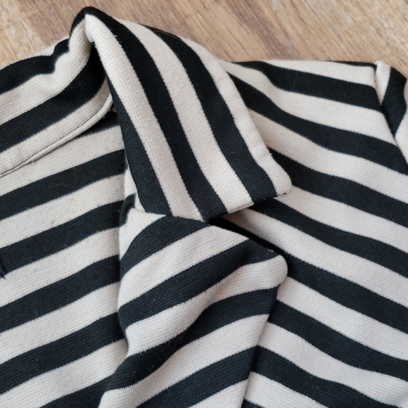 Poetry Black & Tan Striped Blazer w/Ruched Sleeves Size S - Picture 6 of 8